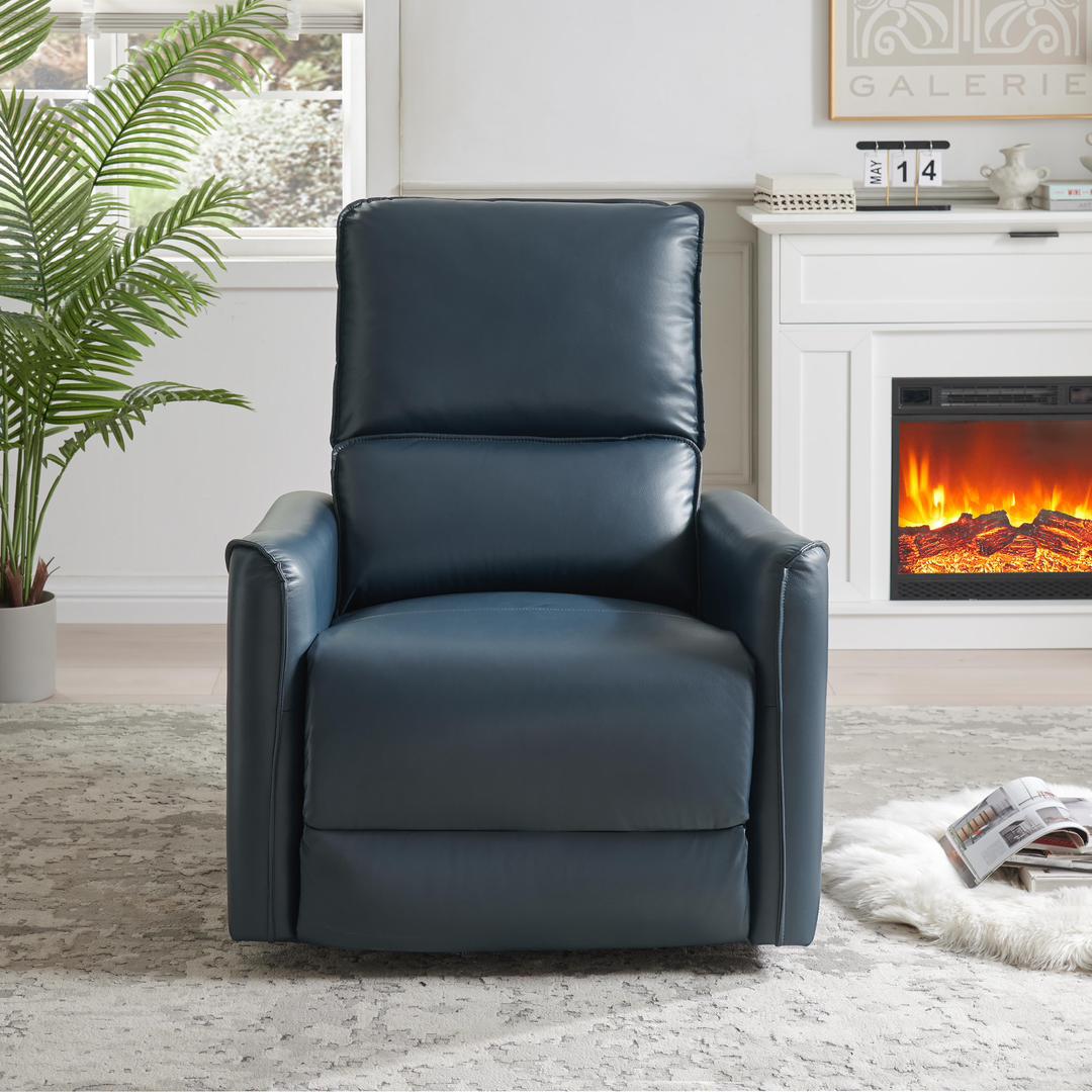 Modern Faux Leather Recliner (Swivel + Rocker + USB Charging)