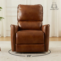 Hjalti Swivel and Rocker Power Recliner Chair with USB Port Breathable PU Leather