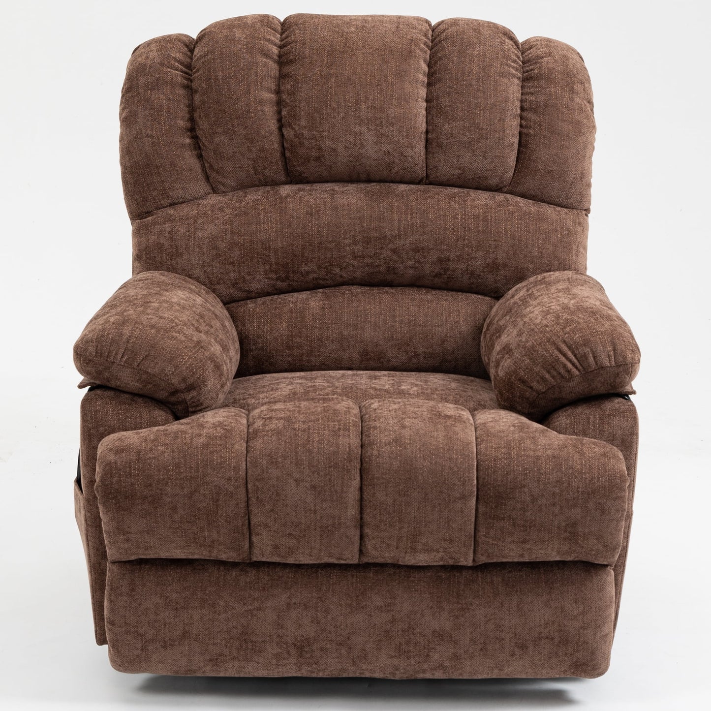 Power Lift Recliner with Heating and Massage, USB and Type-C Ports, Chenille Brown